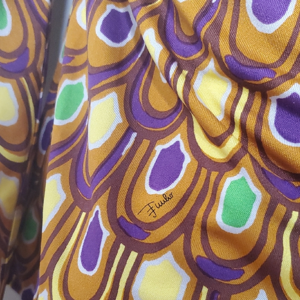 VINTAGE Emilio Pucci 77RN21 Peacock Print Silk Jersey 2pc Set - Top & Skirt - Picture 4 of 16
